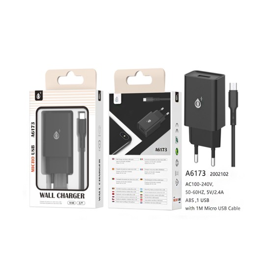 ADAPTADOR DE CARREGADOR ONEPLUS A6173 NE 1 PORTA USB COM CABO MICROUSB 2,4A PRETO ADAPTADOR DE CARREGADOR ONEPLUS A6173 NE 1 PORTA USB COM CABO MICROUSB 2,4A PRETO